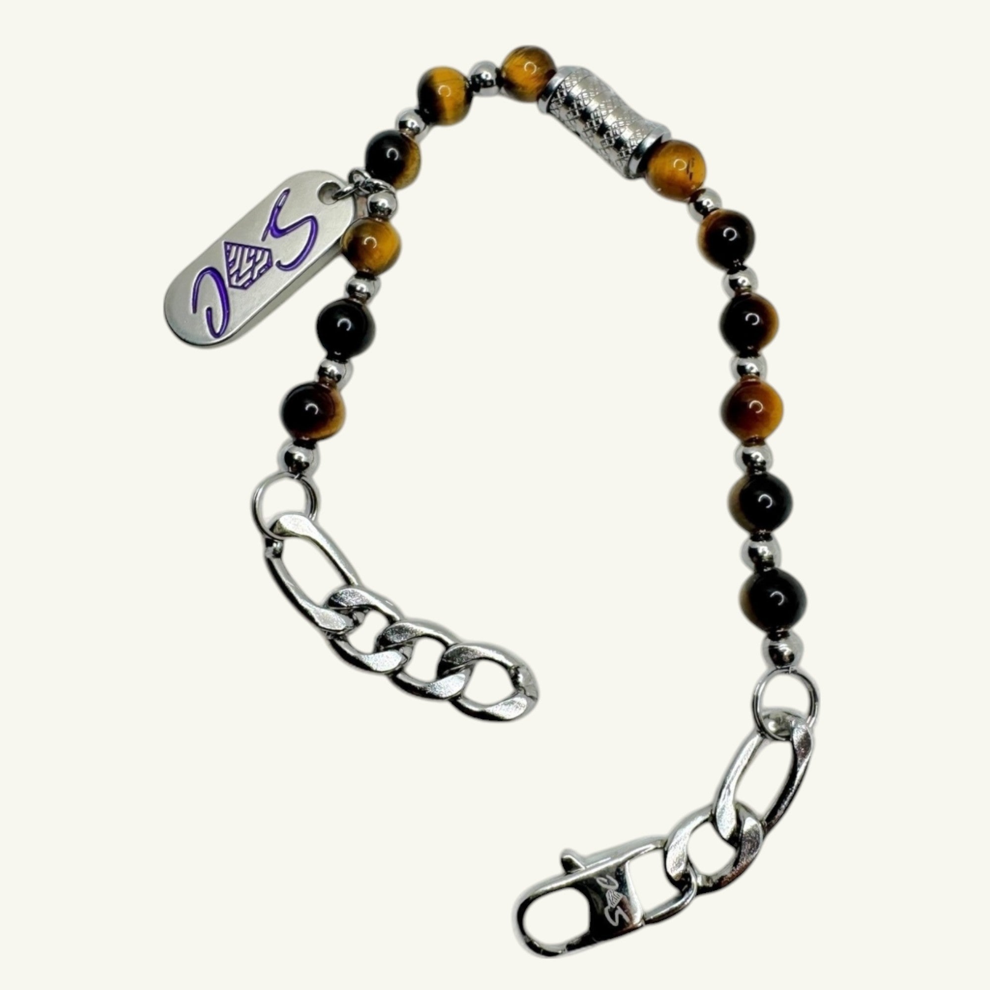 Bracciale tigre sfere lisce Sharifa Crystals